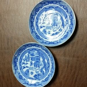 Japanese Vintage Miniature Saucer Plates Set of 2